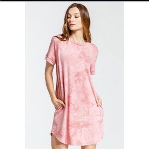 RARE Cherish Brand Pink Tie-Dye T-Shirt Dress size medium. This is a rare item.